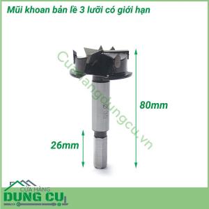 Mũi khoan bản lề 3 lưỡi có giới hạn